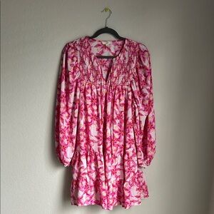 Entro Pink and White Floral Mini Dress